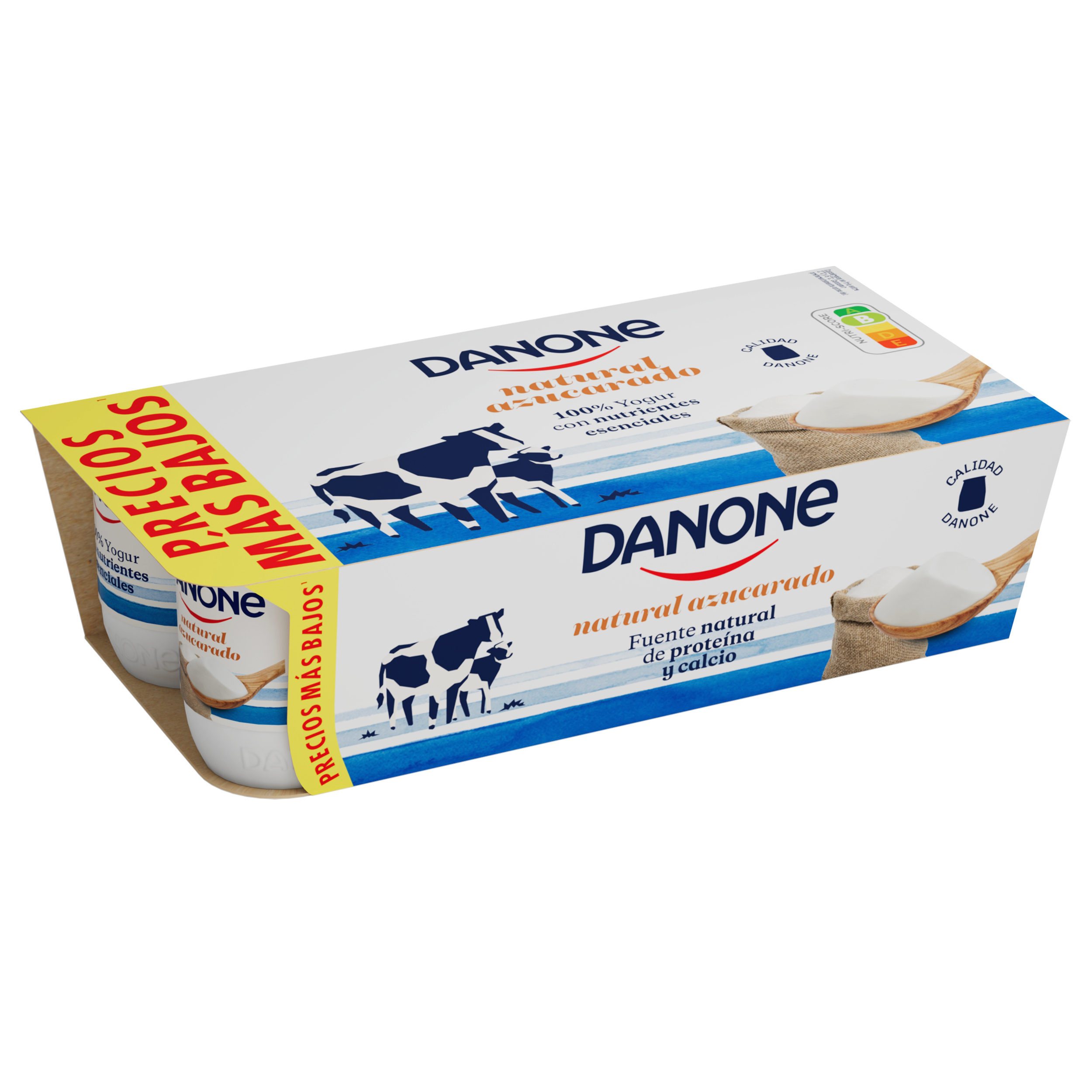 Yogur Natural Original Azucarado Danone pack 2 uds. - Comercial